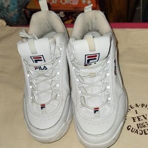 Fila White and Navy Athletic Shoes